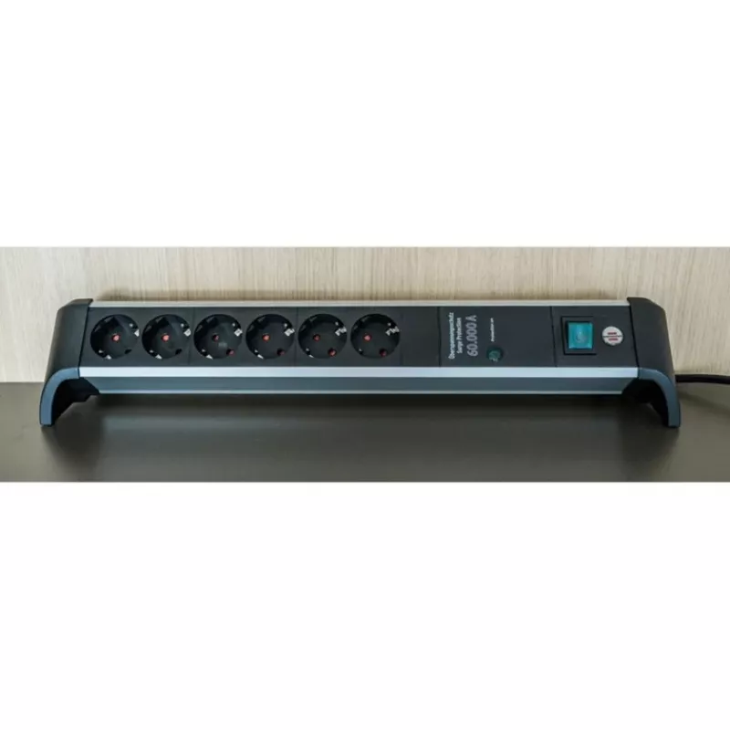 Pagarinātājs Brennenstuhl Alu-Office-Line 1391020600 3m 6 kontaktligzdas Melns Sudrabs