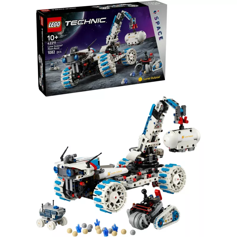 LEGO Technic 42211 Mēness roveris – būvēšanas komplekts, 1082 gab., modulāra konstrukcija, 130×310×190 mm