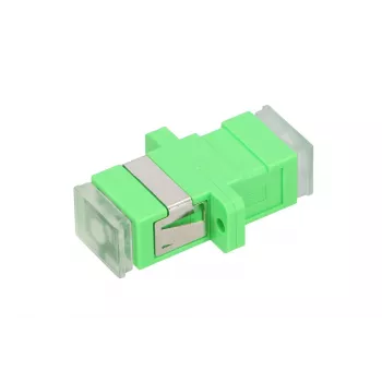 Optiskās šķiedras adapteris Extralink SC/APC viensviras režīms, vienkāršs, caurspīdīgi putekļu vāciņi, zaļš