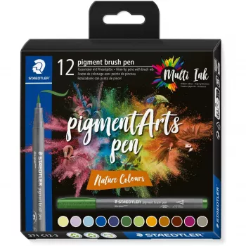 Brush Pen Staedtler Pigment Arts Nature Colors 12 gab.