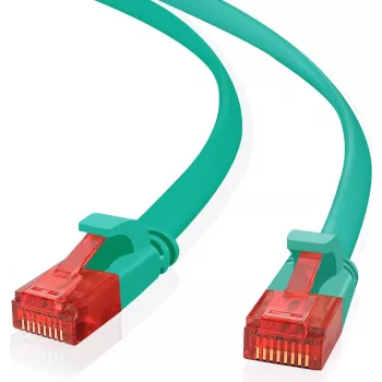 helos Ultra Slim plakanā tīkla kabelis RJ-45 UTP, 15 m, vīrietis-vīrietis, zaļš