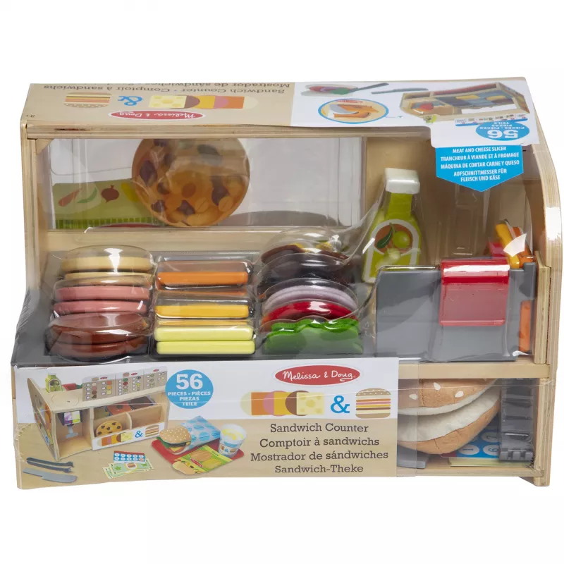 Melissa & Doug Slice & Stack Sandwich Counter 6074860 koka rotaļu virtuvīte