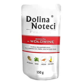 Slapjā suņu barība Dolina Noteci Liellopu gaļa Pieaugušiem suņiem 150 g