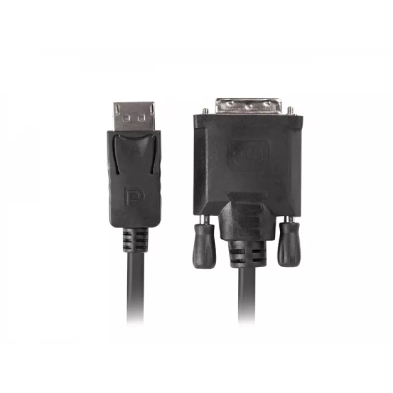 Video kabeļa adapteris LANBERG DisplayPort uz DVI-D CA-DPDV-10CU-0018-BK, 1.8 m, melns