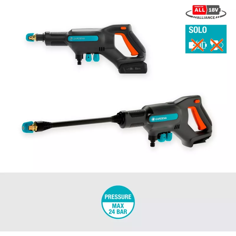 Bezvadu augstspiediena mazgātājs Gardena AquaClean 24/18V P4A