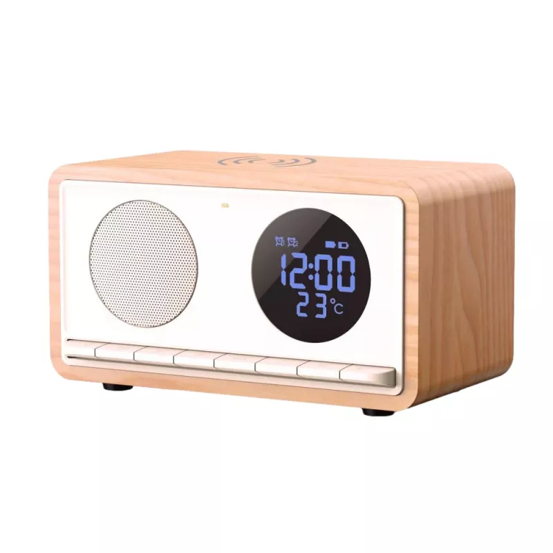 MANTA RDI912W Rimini modinātājpulkstenis ar Bluetooth un bezvadu uzlādi, balts