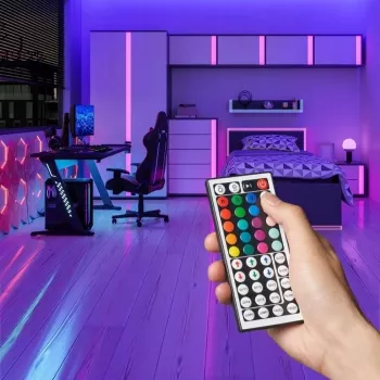 LED lente Vention PAEWH 2 m, USB 5V, RGB ar IR tālvadību, abpusēja līmlente
