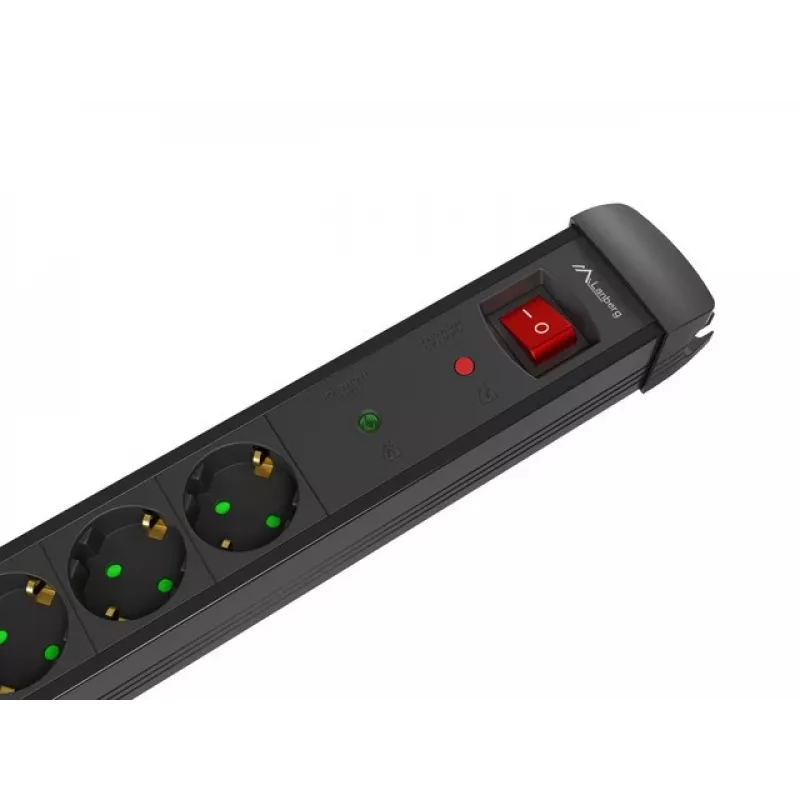 Pagarinātājs Lanberg SP1-05F-0500-BK 5m 5 kontaktligzdas Iekštelpām Melns