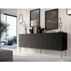 JUNGLE kumode 190x40.5x74.5 melns matēts + zelta krāsas kājas