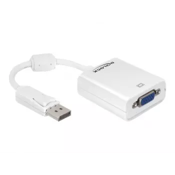 Video kabeļa adapteris DeLOCK 61766 0.125m VGA DisplayPort Balts