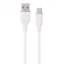 Silikona kabelis USB Type-A - Type-C (Balts, 1m)
