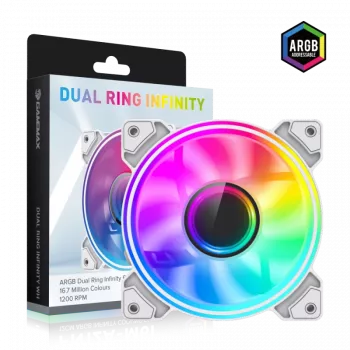 Gamemax Dual Ring Infinity korpusa ventilators balts