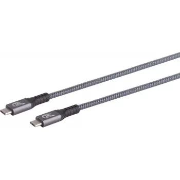 USB kabelis S/CONN 13-68010 USB4 Gen 3x2 0,5 m USB C Pelēks