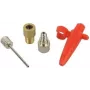 FISCHER Adapteru komplekts 85618 — metāla sūkņa adapteri (sarkani) velosipēdu un skrejriteņu vārstiem