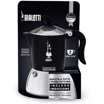Indukcijas kafijas automāts BIALETTI FIAMMETTA 2 tases, Melns