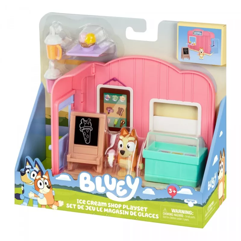 TMTOYS figūru komplekts Mini Bluey Saldējuma Veikals BLU17553 – kolekcionējamas rotaļu figūras, maza mēroga komplekts