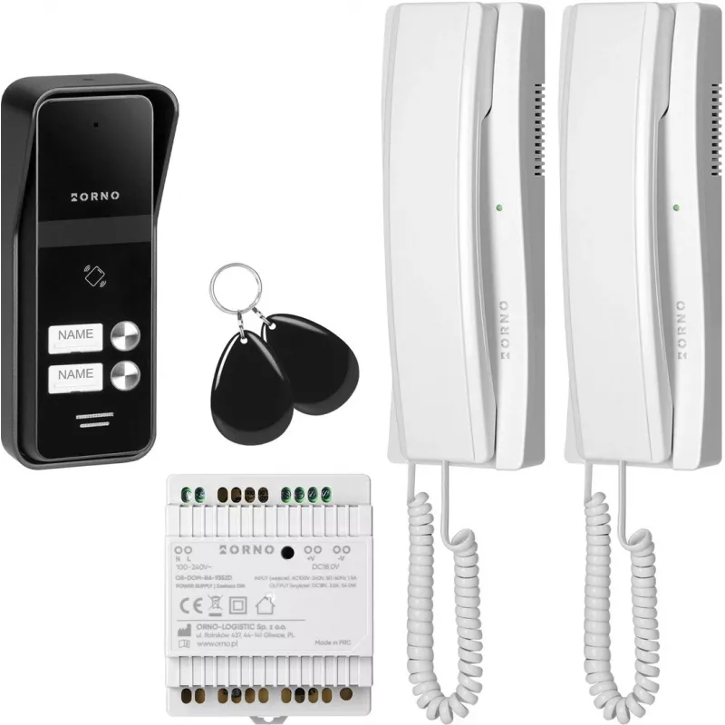 Intercoms ORNO OR-DOM-BA-936ZD/W 2-vadu/2-dzīvokļu