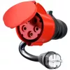 go-e Adapteris Gemini flex 22 kW, CEE sarkanais trīsfāzu 32A > mājsaimniecības kontaktligzda (melns, 30 cm)
