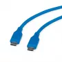 ROLINE USB 2.0 kabelis C-C ST/ST Silikons 60W 1m Zils - kabelis - digitāls/datu (11.02.9123)