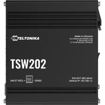 Teltonika TSW202 Pārvaldāms L2 Gigabit Ethernet (10/100/1000) PoE slēdzis, alumīnija korpuss, zils
