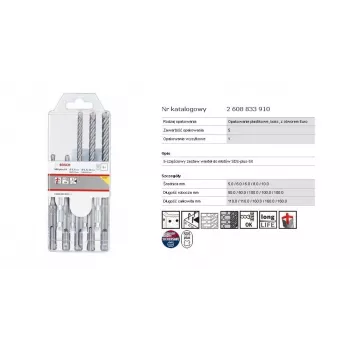 Urbju komplekts betonam Bosch PRO SDS plus-5X, 5 gab. (SDS-plus)
