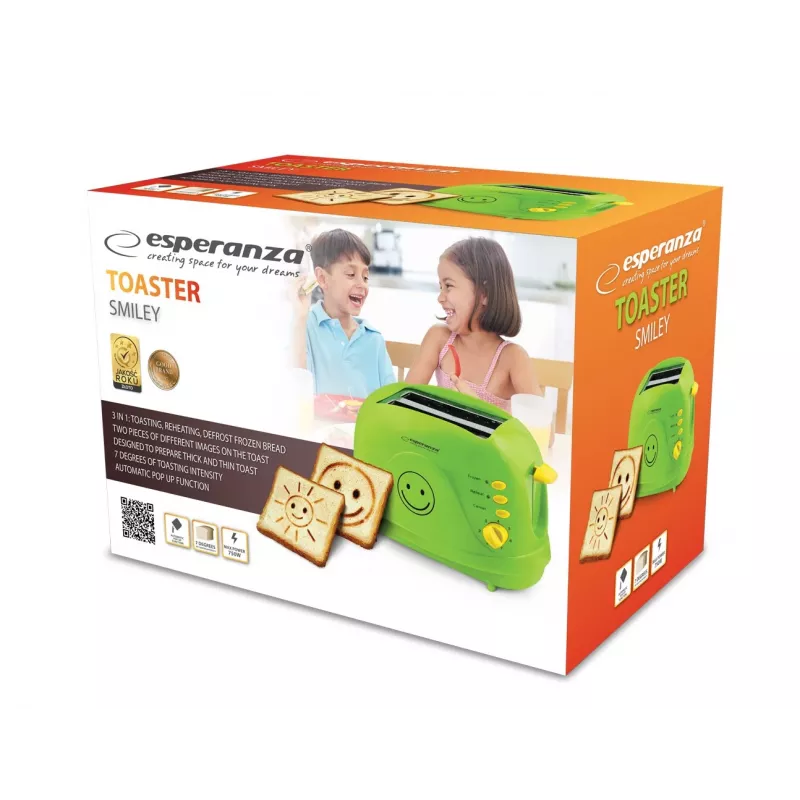 ESPERANZA EKT003 Smiley 3-in-1 tosteris, 750W, zaļš