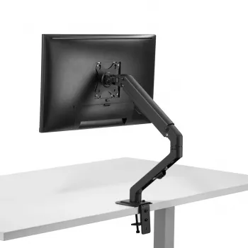 MACLEAN MC-906 monitora stiprinājums 17 inch–27 inch displejiem, VESA 75x75–100x100, regulējams augstums, slīpums un rotācija, līdz 7 kg