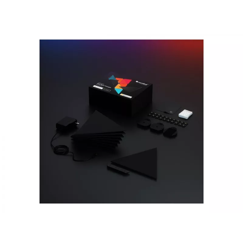 Nanoleaf Shapes Ultra Black Triangles Starter Kit NL47-0102TW-9PK — viedās sienas gaismas paneļi