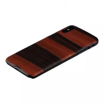 Man & Wood viedtālruņa maciņš iPhone XS Max — ebony melns, aizsargājoša cieta aizmugures vāciņš