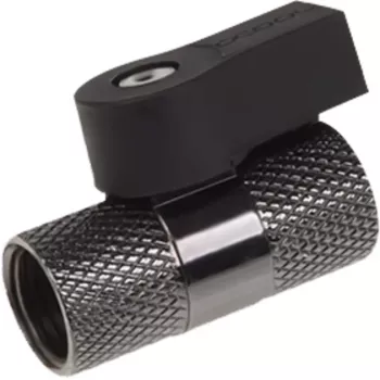 Alphacool 2-virzienu lodveida vārsts G1/4 - Melns Niķelis (17354)