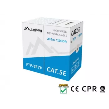 Tīkla kabelis Lanberg LCS5-11CU-0305-S RJ45 Cat5e 305 m Pelēks