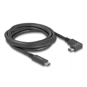 DeLOCK USB kabelis USB Type-C vīrišķais uz USB Type-C vīrišķais leņķveida 2m 5Gbps 4K PD 60W