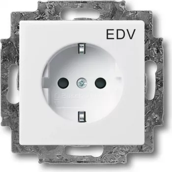 BUSCH JAEGER 2013-0-5268 - CEE 7/3 kontaktligzda - 2P+E - Balta - 250 V - 16 A - 63 mm