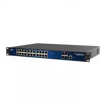 ALLNET pilnībā pārvaldāms slēdzis Layer2+ 24 Porti • 24x GbE • PoE Budžets 370W • 24x PoE at • 4x SFP+ • 19 inch • JSON API • ALL-SG8628PMJ-10G