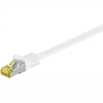 Wentronic Goobay Cat.7 Raw Cable Patch Kabelis, S/FTP (PiMF), Balts, 0.5 m - LSZH Bezdūmu, Varš, RJ45 Spraudnis (91090)