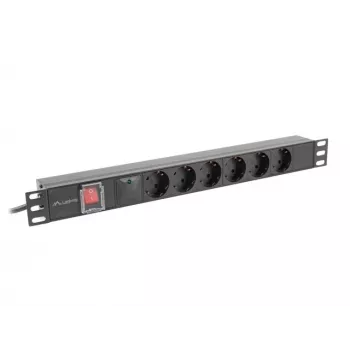 Lanberg PDU-05F-0200-BK strāvas sadalītājs (PDU) 5 kontaktligzdas 1U Melns