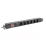 Lanberg PDU-05F-0200-BK strāvas sadalītājs (PDU) 5 kontaktligzdas 1U Melns