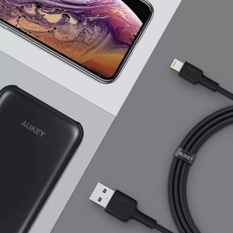 Lightning kabelis AUKEY CB-AL05 1m Melns