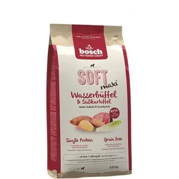 Sausā suņu barība Bosch SOFT Maxi Ūdensbifelis un Saldais kartupelis 12.5 kg — Lielo šķirņu pieaugušiem, bezgraudu, 22% olbaltumvielas