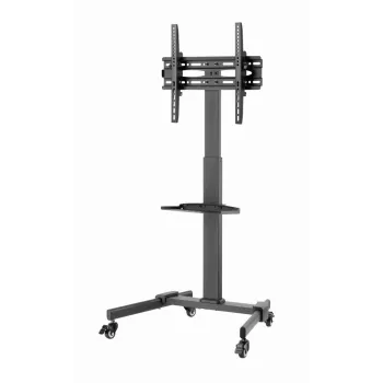 TV statīvs GEMBIRD TVS-55T-01 32–55 collu televizoriem, tērauds, augstuma regulējams VESA 100x100–400x400, slīpums, riteņi, max slodze 35 kg
