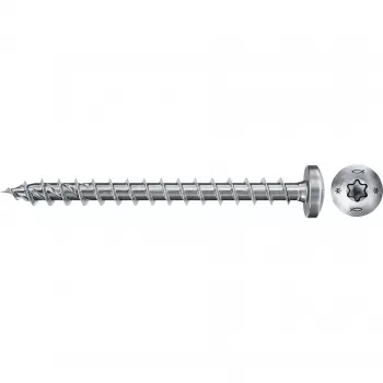 Skrūve koka FISCHER 670332 — metāla koka skrūve 40 mm, Ø 4,5 mm, vītnes garums 35 mm, 200 gab.