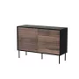 Kumode CORTINA 1D3S 120x40x81 cm, melna/valrieksts, 3 atvilktnes, skaidu plātne