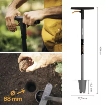 Fiskars ERGO stādītājs ar garu rokturi – ergonomisks garš rokturis, modelis 1057078