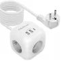 Power Cube QOLTEC 52547 kontaktligzdu bloks 3×AC ligzdas, 2×USB-A, 1×USB-C PD 20W