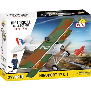 Būvkomplekts Cobi Bloki Nieuport 17 C.1 277 gab. — Lidmašīnas modelis, kolekcionējams ķieģeļu komplekts