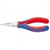 Knipex elektronikas satveršanas knaibles, kopējais garums 145 mm, plakani apaļi žokļi, 6. forma, daudzkomponentu rokturis