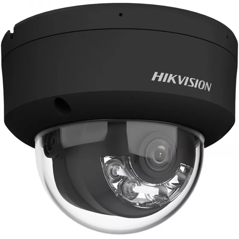 Hikvision Pro Series AcuSense DS-2CD2163G2-LIS2U (2.8mm) (Melns) kupola IP kamera, iekštelpām un ārtelpām, 5 MP, griestu/sienas montāža