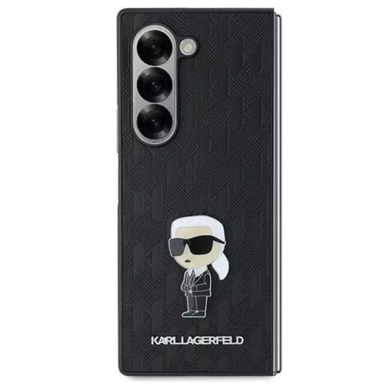Karl Lagerfeld KLHCZFD6SAPKINPKK Aizmugurējais vāciņš Samsung Galaxy Z Fold6 Plastmasa Melns