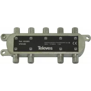 Sadales pastiprinātājs Televes VT812D — 1 ieeja, 8 izejas, 5–1220 MHz