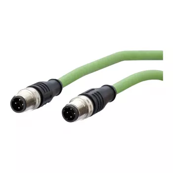 METZ CONNECT M12 tīkla kabelis - M12 (4-pin) vīrietis uz M12 (4-pin) vīrietis - 2 m - ekranēts - CAT 5e - dzīslu - zaļš